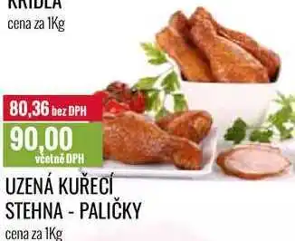 Ratio UZENÁ KUŘECÍ STEHNA - PALIČKY cena za 1Kg nabídka