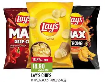 Ratio LAY'S CHIPS CHIPS, MAXX, STRONG, 55-60g nabídka