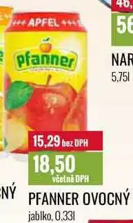 Ratio PFANNER OVOCNÝ 0,33l nabídka