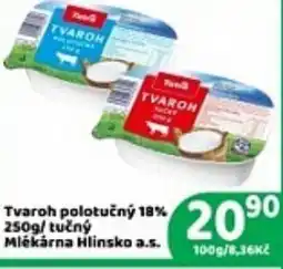 Brněnka Tvaroh polotučný 18% 2090 vaření 12% 2009 nabídka