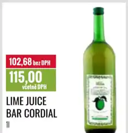 Ratio Lime juice Bar Cordial nabídka