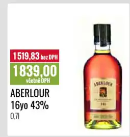 Ratio ABERLOUR 16yo 43% nabídka