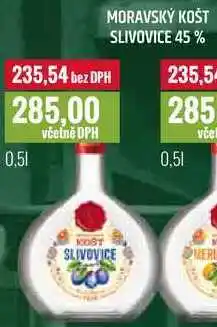 Ratio MORAVSKÝ KOŠT SLIVOVICE 45% 0,5l nabídka