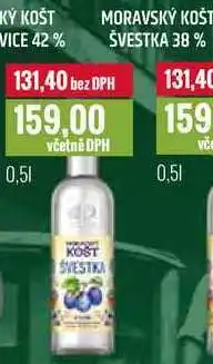 Ratio MORAVSKÝ KOŠT ŠVESTKA 38% 0,5l nabídka