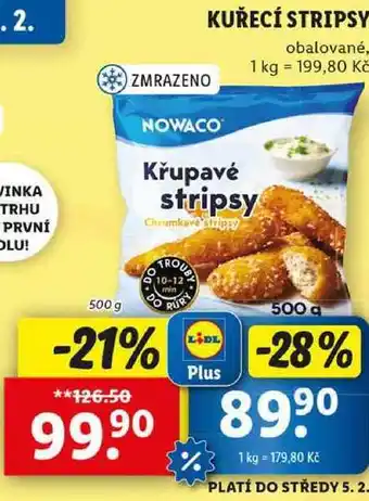 Lidl KUŘECÍ STRIPSY, 500 g nabídka