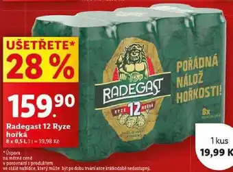 Lidl Radegast 12 Ryze hořká, 8x 0,5 l nabídka