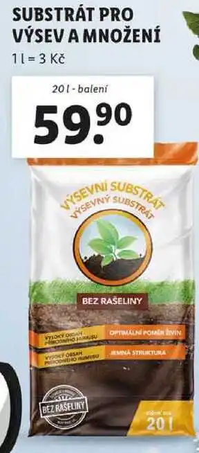 Lidl SUBSTRÁT PRO VÝSEV A MNOŽENÍ, 20 l nabídka