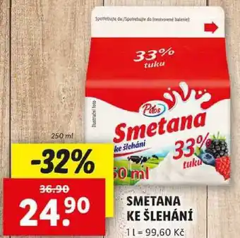 Lidl SMETANA KE ŠLEHÁNÍ. 250 ml nabídka