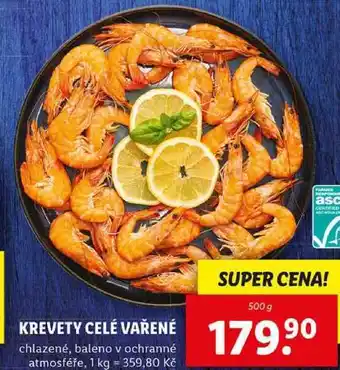 Lidl KREVETY CELÉ VAŘENÉ, 500 g nabídka