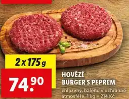 Lidl HOVĚZÍ BURGER S PEPŘEM, 2x 175 g nabídka