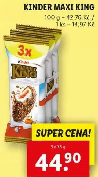 Lidl KINDER MAXI KING, 3x 35 g nabídka