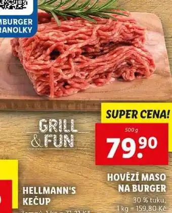 Lidl HOVĚZÍ MASO NA BURGER, 500 g nabídka