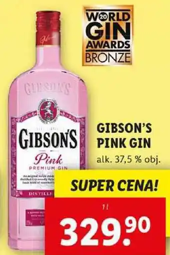 Lidl GIBSON'S PINK GIN, 1 l nabídka