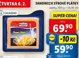 Lidl SANDWICH SÝROVÉ PLÁTKY, 200 g nabídka