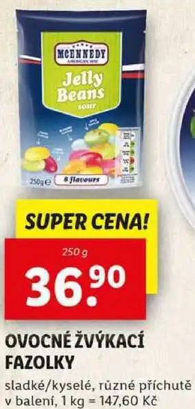 Lidl OVOCNÉ ŽVÝKACÍ FAZOLKY, 250 g nabídka