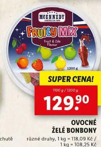 Lidl OVOCNÉ ŽELÉ BONBONY, 1100 g/1200 g nabídka