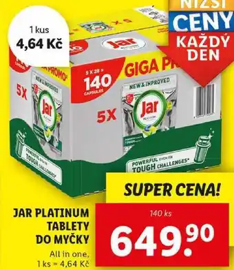 Lidl JAR PLATINUM TABLETY DO MYČKY, 140 ks nabídka