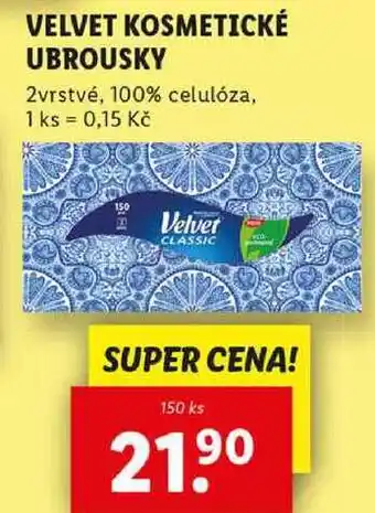 Lidl VELVET KOSMETICKÉ UBROUSKY, 150 ks nabídka