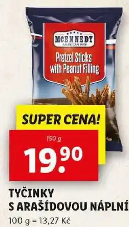 Lidl TYČINKY S ARAŠÍDOVOU NÁPLNÍ, 150 g nabídka