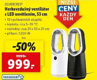 Lidl Horkovzdušný ventilátor s LED osvětlením, 53 cm nabídka