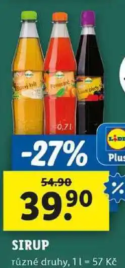 Lidl SIRUP, 0,7 l nabídka