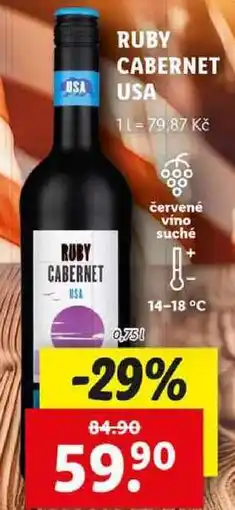 Lidl RUBY CABERNET USA, 0,75 l nabídka