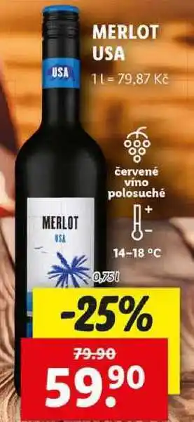 Lidl MERLOT USA, 0,75 l nabídka