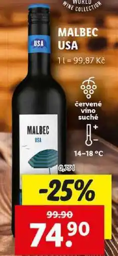 Lidl MALBEC USA, 0,75 l nabídka