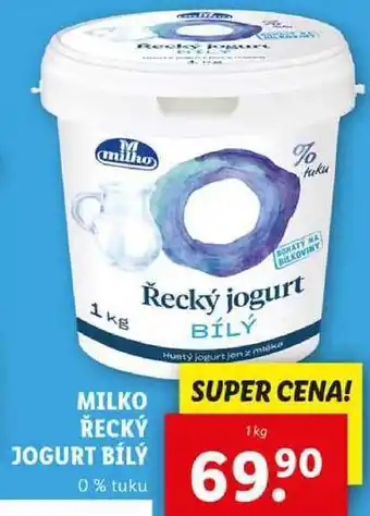 Lidl MILKO ŘECKÝ JOGURT BÍLÝ, 1 kg nabídka