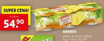 Lidl ANANAS, 3x 228 ml nabídka