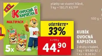 Lidl KUBÍK OVOCNÁ KAPSIČKA, 5x 100 g nabídka