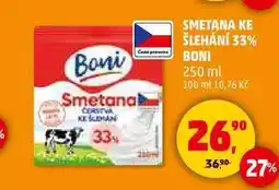 Penny Market SMETANA KE ŠLEHÁNÍ 33% BONI, 250 ml nabídka