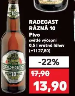 Kaufland RADEGAST RÁZNÁ 10 Pivo světlé výčepní nabídka