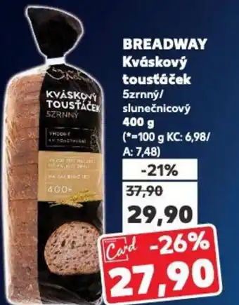 Kaufland BREADWAY Kváskový toustáček nabídka