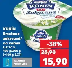 Kaufland KUNIN Smetana zakysaná/ na vaření tuk 12% nabídka