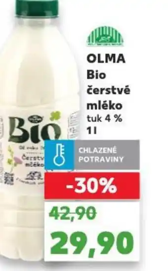 Kaufland OLMA Bio čerstvé mléko tuk 4 % nabídka