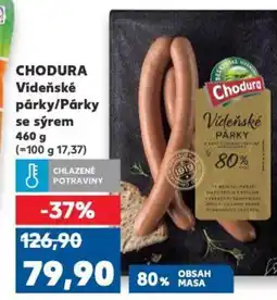 Kaufland CHODURA Vídeňské párky/Párky se sýrem nabídka