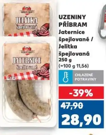 Kaufland UZENINY PŘÍBRAM Jaternice špejlované / Jelitka špejlovaná nabídka