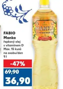 Kaufland FABIO Manka řepkový olej nabídka