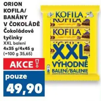 Kaufland ORION KOFILA/ BANÁNY V ČOKOLÁDĚ Čokoládové tyčinky nabídka