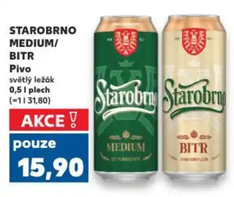 Kaufland STAROBRNO MEDIUM/ BITR Pivo nabídka