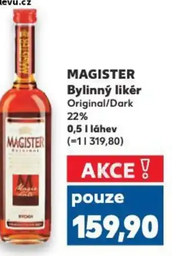 Kaufland MAGISTER Bylinný likér Original/Dark nabídka