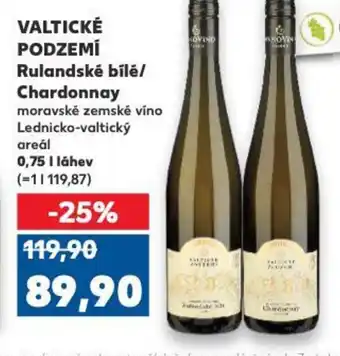 Kaufland VALTICKÉ PODZEMÍ Rulandské bílé/ Chardonnay nabídka