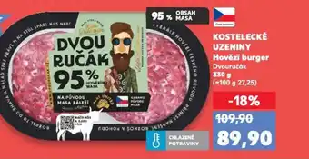 Kaufland KOSTELECKÉ UZENINY Hovězí burger Dvouručák nabídka