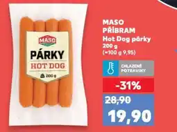 Kaufland MASO PŘÍBRAM Hot Dog párky nabídka