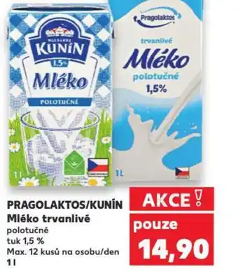 Kaufland PRAGOLAKTOS/KUNIN Mléko trvanlivé nabídka