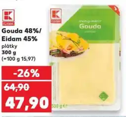 Kaufland Gouda 48%/ Eidam 45% platky nabídka