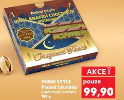 Kaufland DUBAI STYLE Plněná čokoláda pistáciovým krémem nabídka