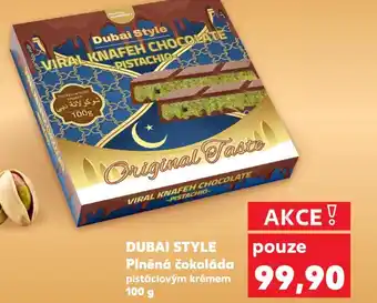 Kaufland DUBAI STYLE Plněná čokoláda pistáciovým krémem nabídka