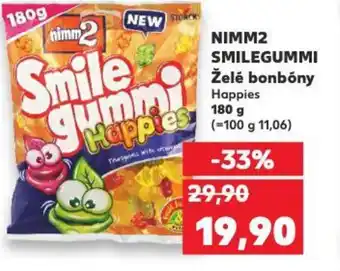 Kaufland NIMM2 SMILEGUMMI Želé bonbóny Happies nabídka